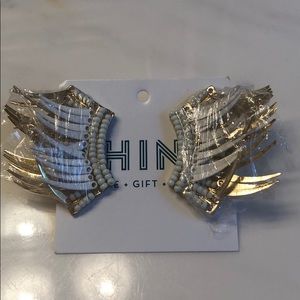 White and Gold Earrings